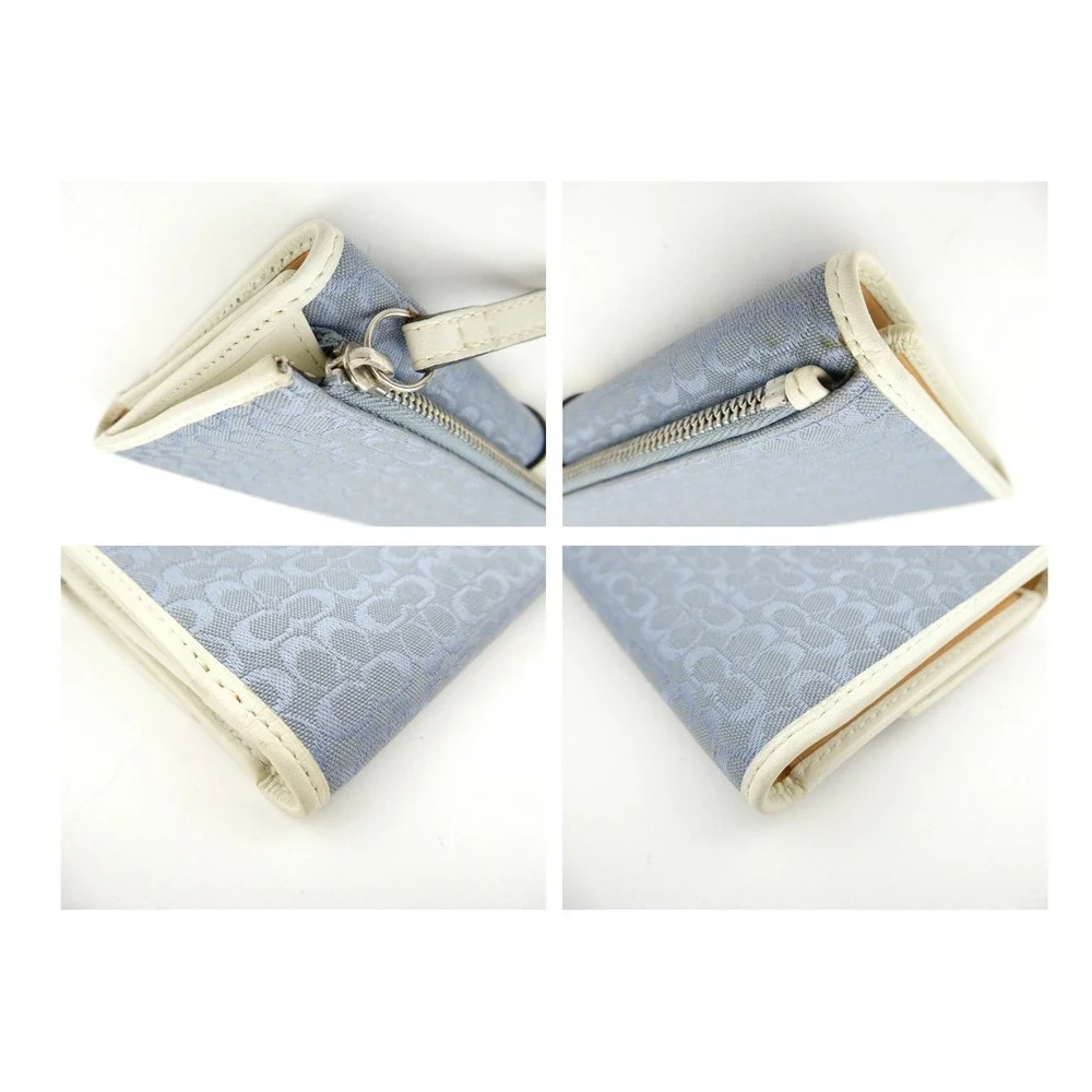 Coach Signature Light Blue Chalk Mini C Trifold Wallet